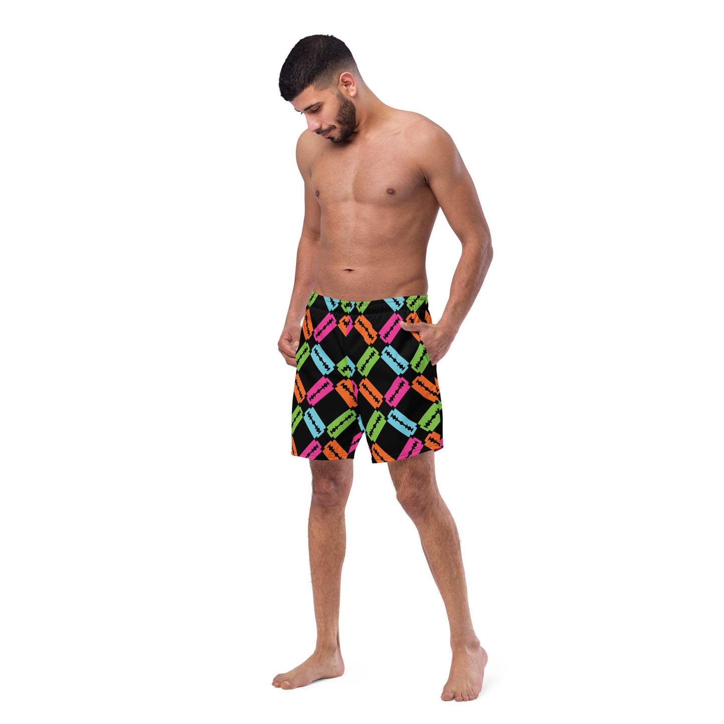 Neon Razor Swim Trunks