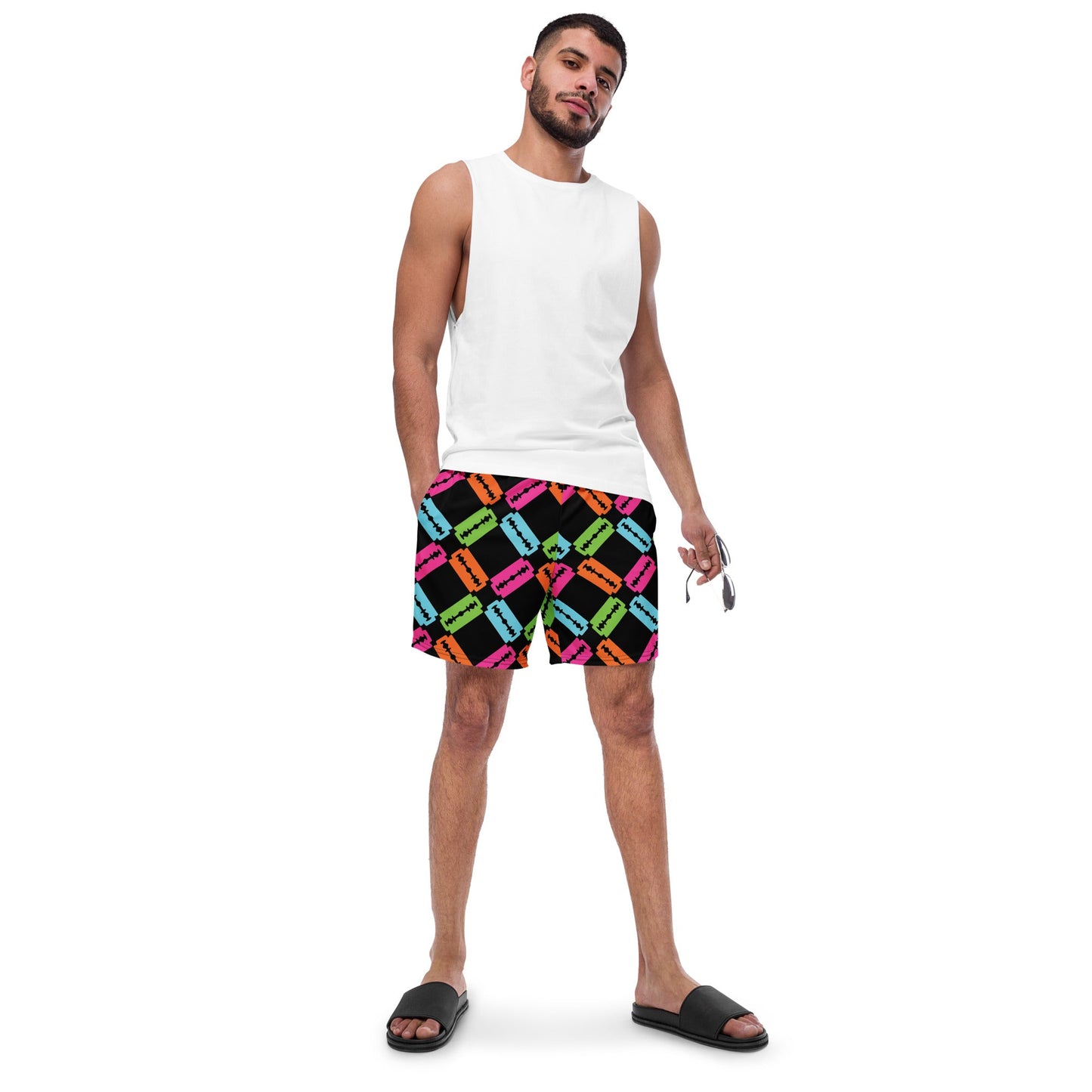 Neon Razor Swim Trunks