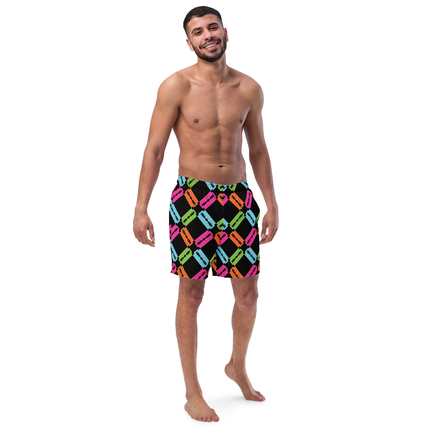 Neon Razor Swim Trunks